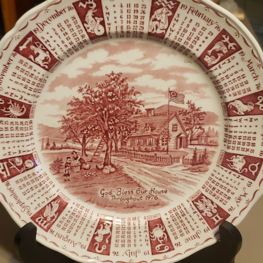 1976 Calendar Plate made England